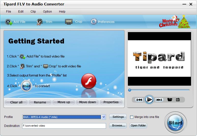 Screenshot of Tipard FLV to Audio Converter