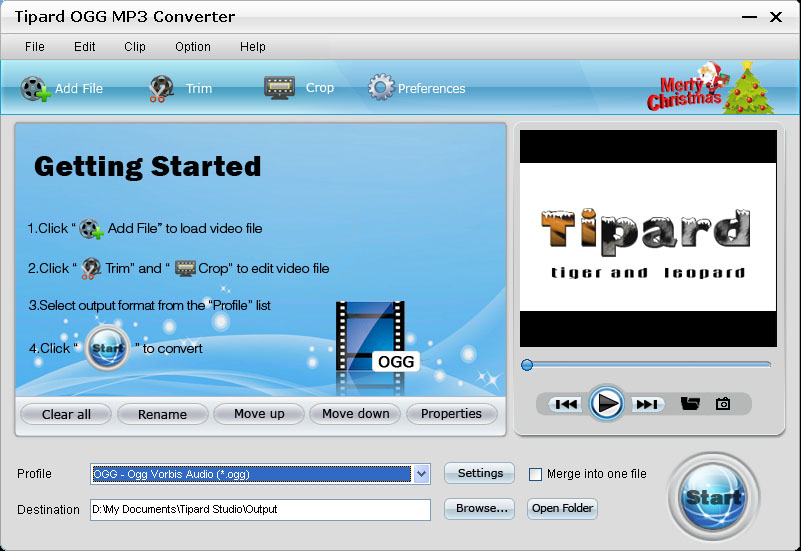 Screenshot of Tipard OGG MP3 Converter