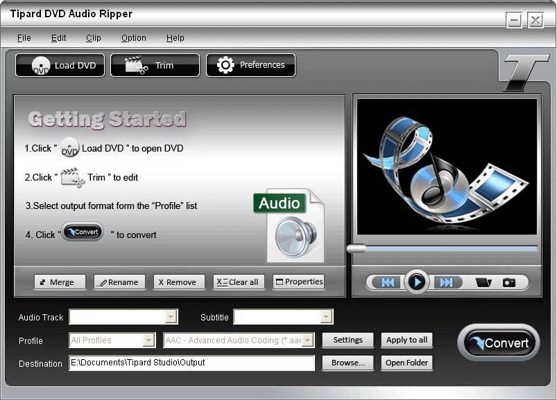 Screenshot of Tipard DVD Audio  Ripper