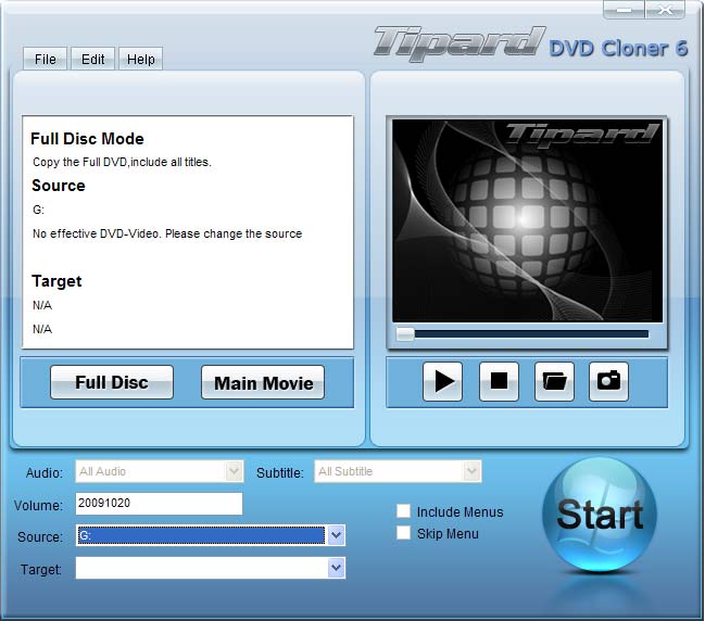 Screenshot of Tipard DVD Cloner 6