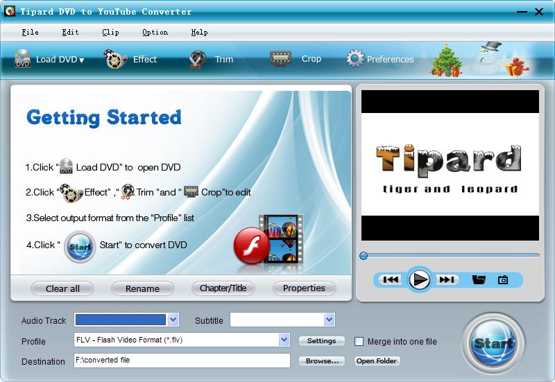 Screenshot of Tipard DVD to Youtube Converter
