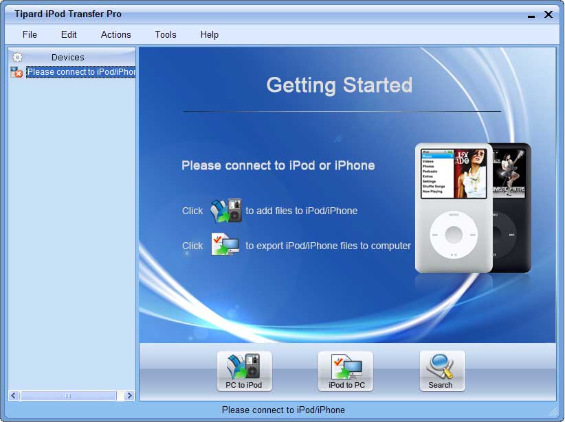 Screenshot of Tipard iPod Transfer Pro