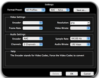 Tipard All Music Converter for Mac - Settings