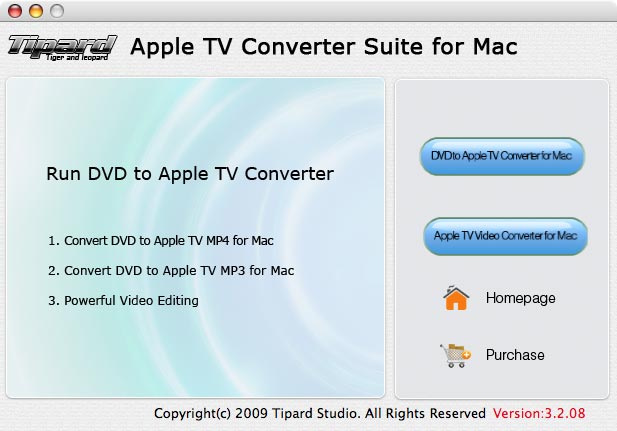 Screenshot of Tipard Apple TV Converter Suite for Mac