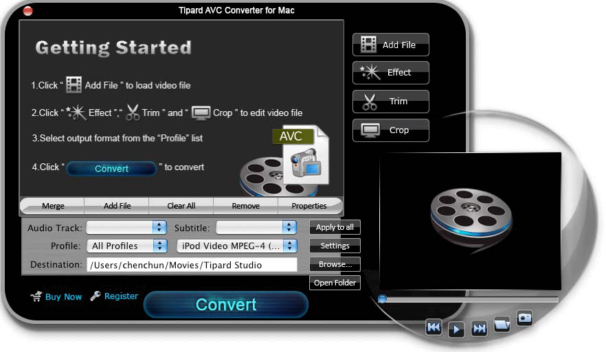 Screenshot of Tipard AVC Converter for Mac