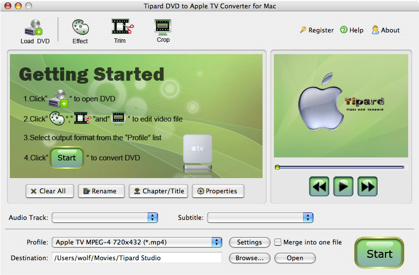 Tipard DVD to Apple TV Converter for Mac
