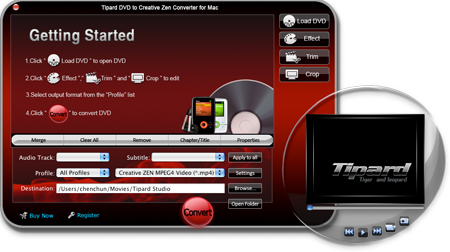 Tipard DVD to Creative Zen Converter for Mac