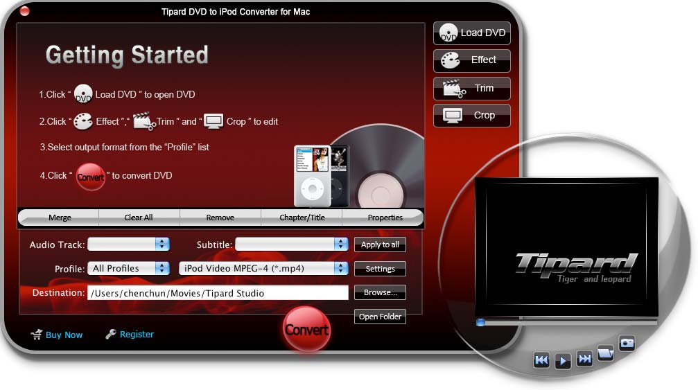 Tipard DVD to iPod Converter for Mac 4.0.26