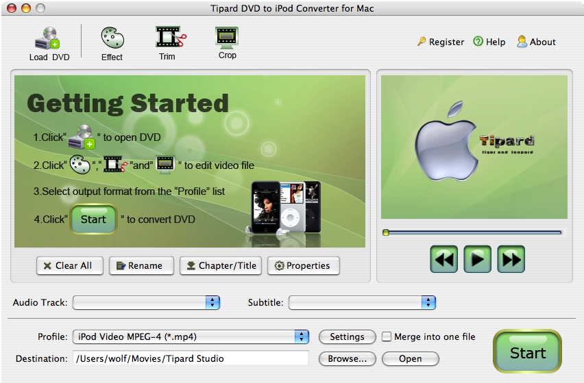 convert DVD to iPod on Mac