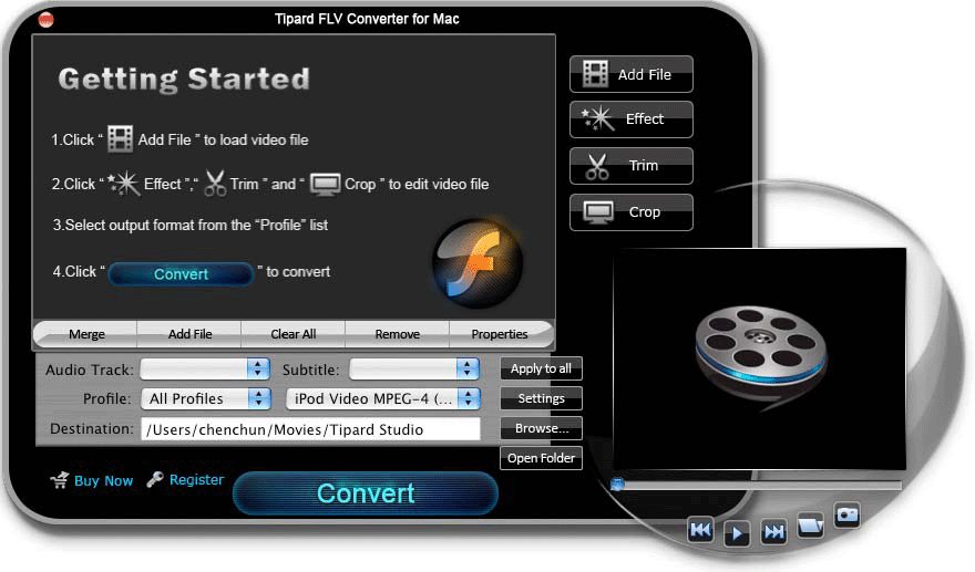 Screenshot of Tipard FLV Converter for Mac