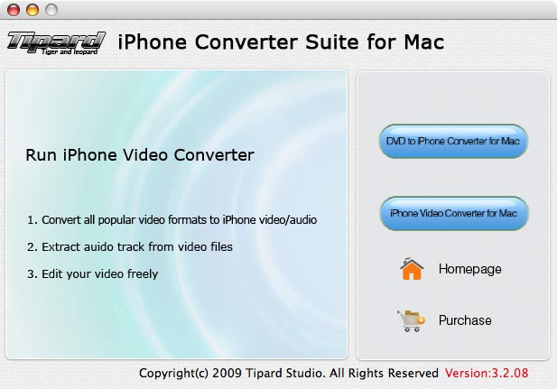 Screenshot of Tipard iPhone Converter Suite for Mac