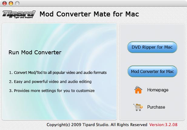 Screenshot of Tipard Mod Converter Mate for Mac
