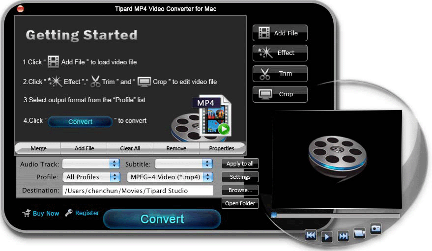 Screenshot of Tipard MP4 Video Converter for Mac