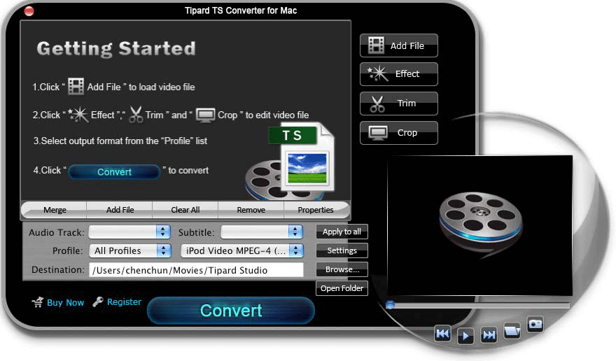 Screenshot of Tipard TS Converter for Mac