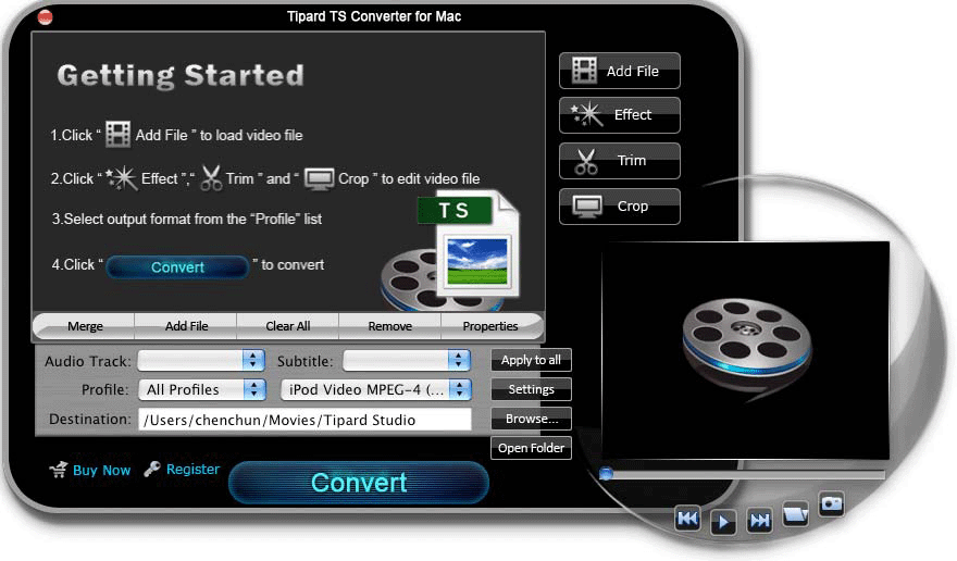 Screenshot of Tipard TS Converter for Mac 3.2.32