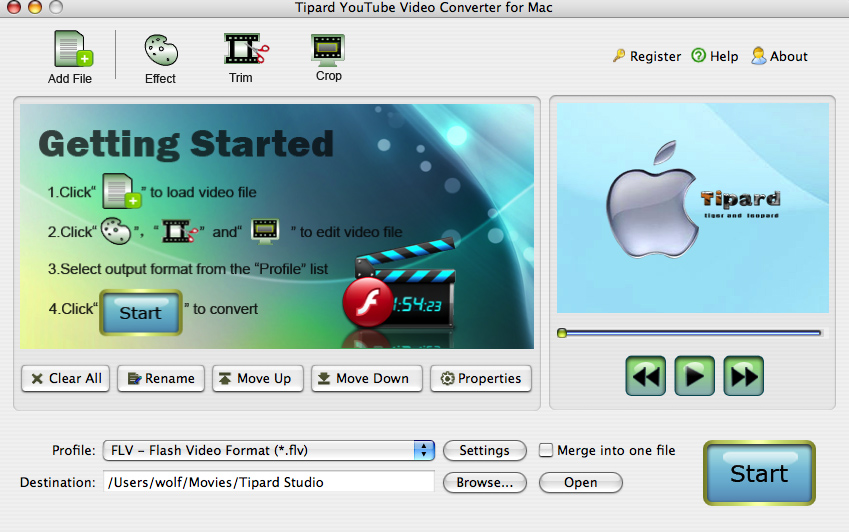 Screenshot of Tipard YouTube Video Converter for Mac