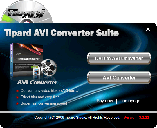 Screenshot of Tipard AVI Converter Suite