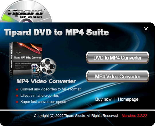 Screenshot of Tipard DVD to MP4 Suite