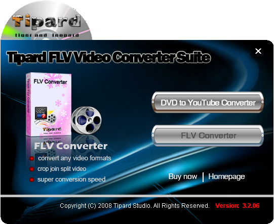 Screenshot of Tipard FLV Video Converter Suite