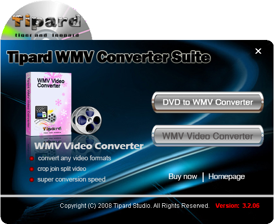 Screenshot of Tipard WMV Converter Suite