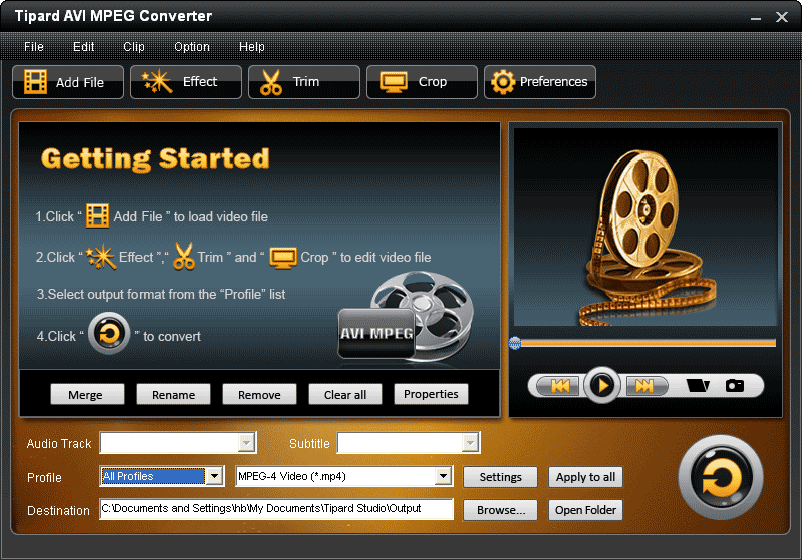 Screenshot of Tipard AVI MPEG Converter