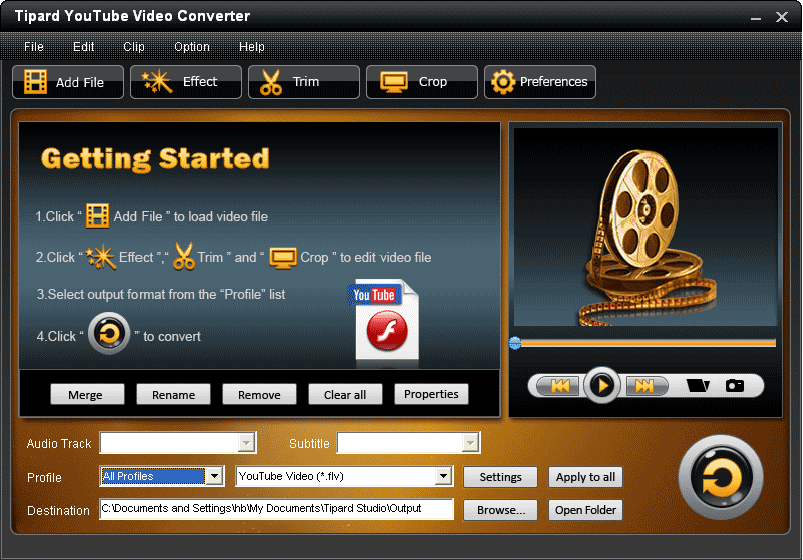 Screenshot of Tipard Youtube Video Converter 4.0.06