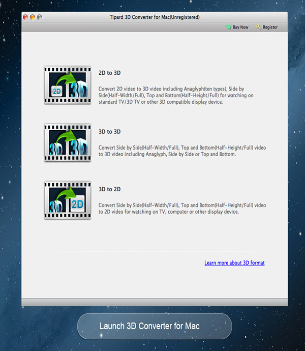 Screenshot of Tipard 3D Converter for Mac