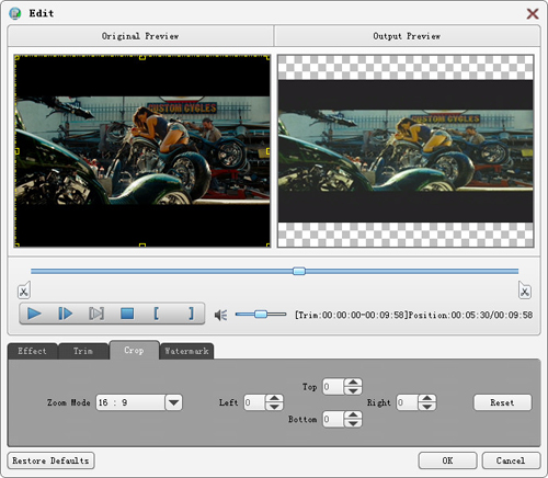 Crop any video