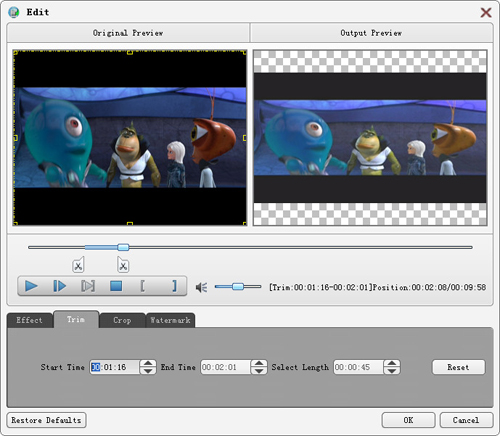 Trim any video
