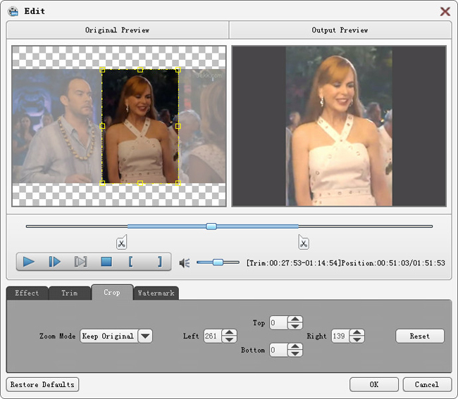 Crop any video