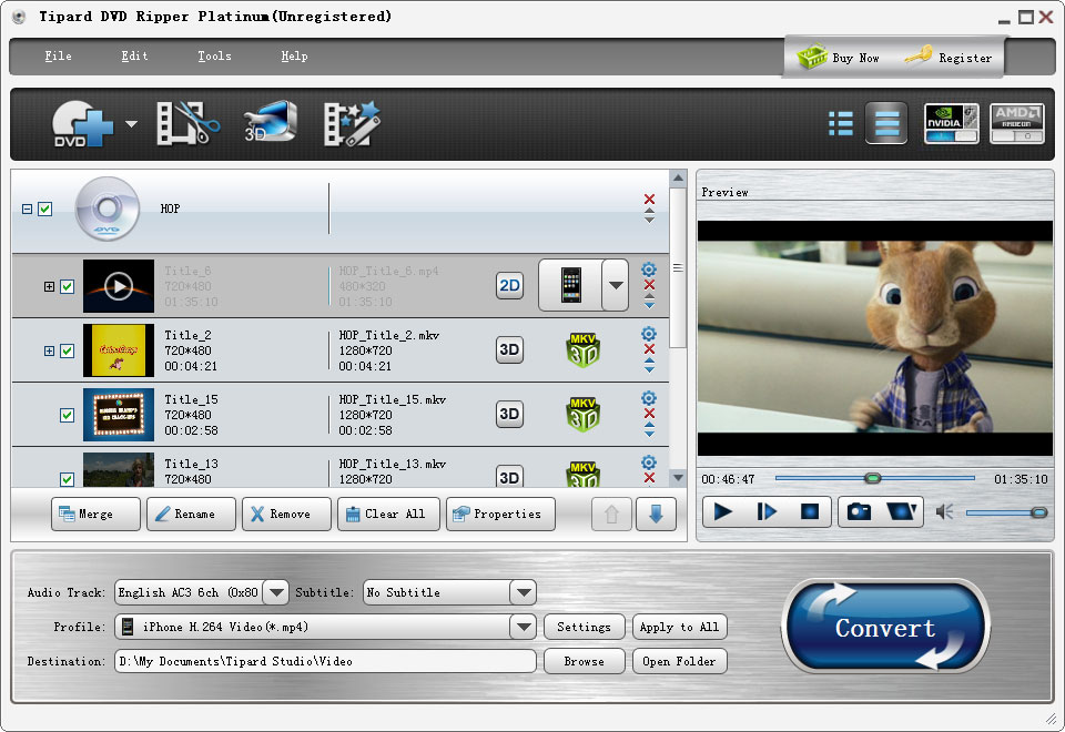 Screenshot of Tipard DVD Ripper Platinum