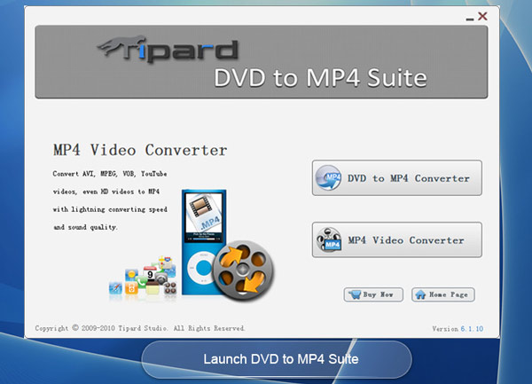 Convert DVD to MP4, convert any video to MP4, and extract audio from DVD/video.