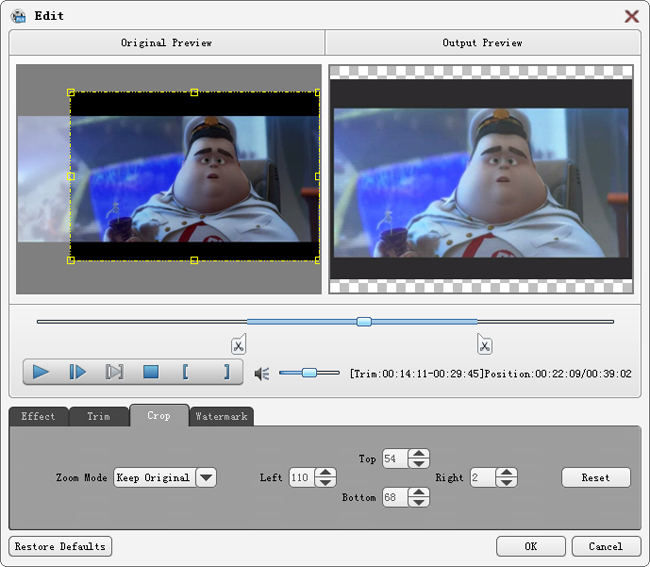Crop any video