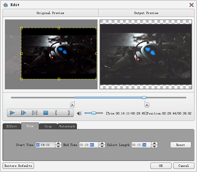 Trim any video