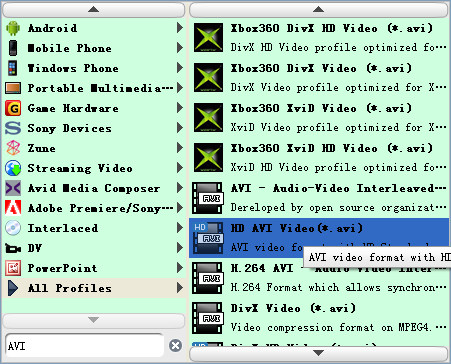 Convert FLV to AVI