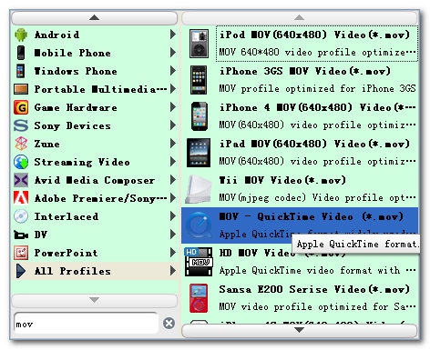 Convert FLV to MOV