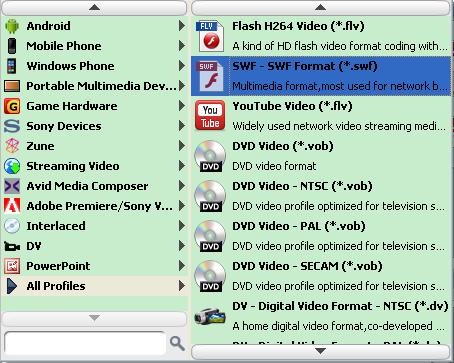 Convert M2TS to SWF
