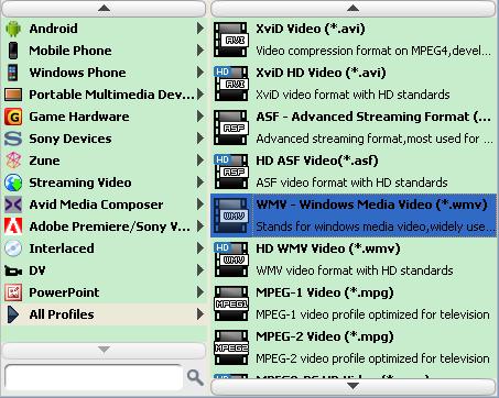 Convert M2TS to WMV