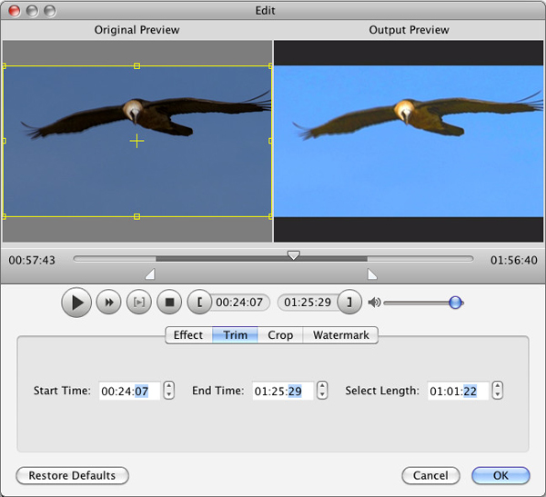 Trim any video