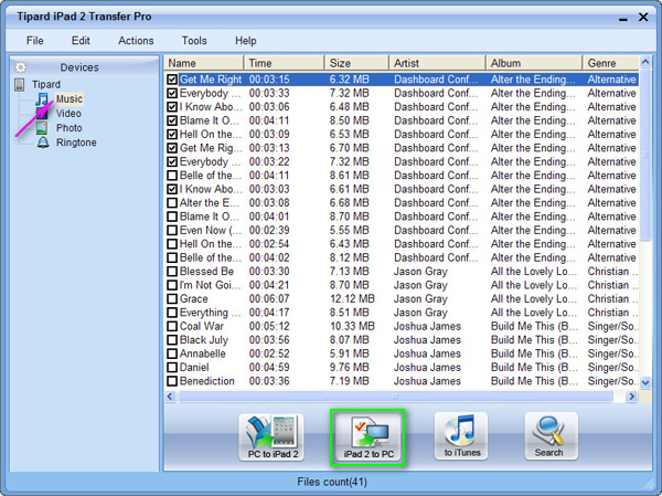 Transfer iPad 2 songs