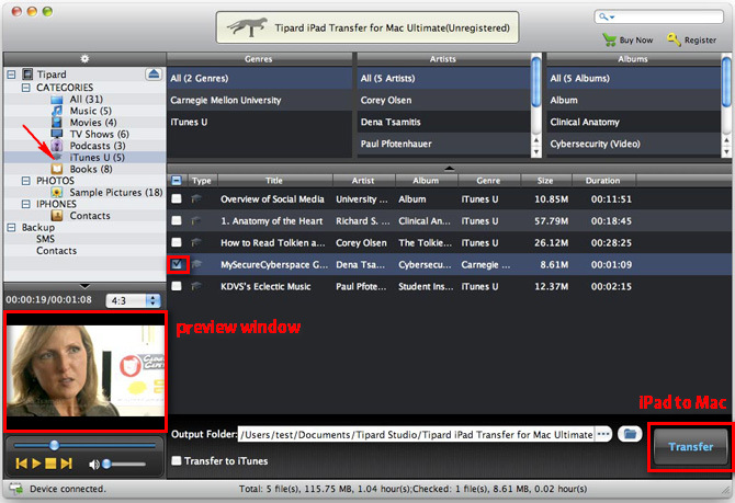 Transfer iPhone iTunes U
