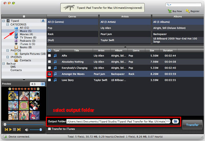 Transfer iPhone songs