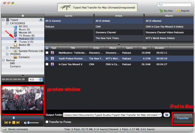 Transfer iPhone Podcast file