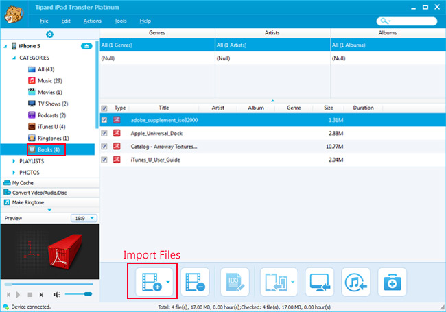 Import books to iPad