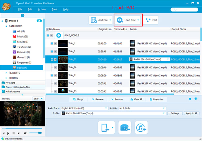 Add DVD video to iPad