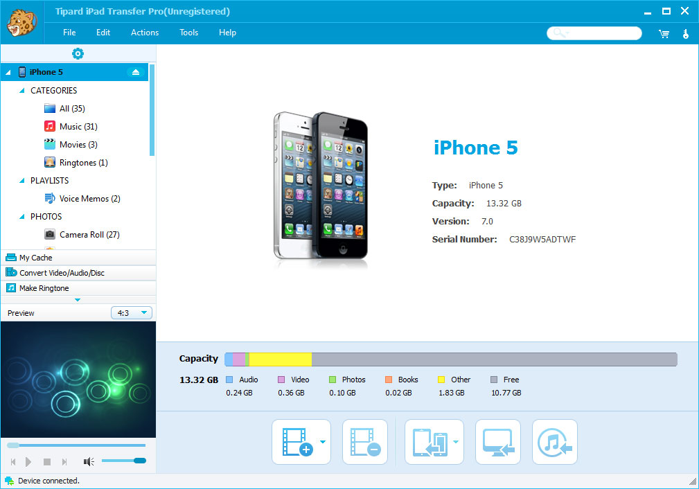 Screenshot of Tipard iPad Transfer Pro
