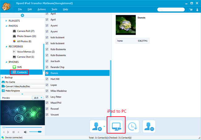 Transfer iPad Contacts