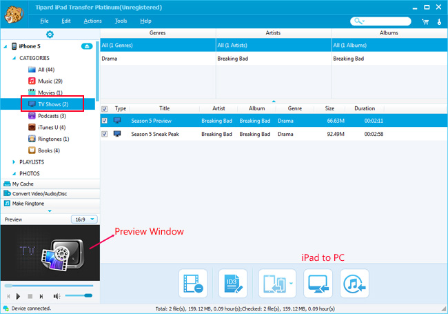 Transfer iPad TV Shows