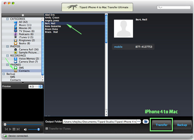 Transfer iPhone Contacts