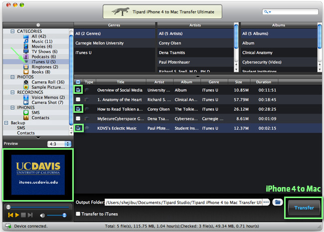 Transfer iPhone iTunes U